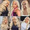 613 Body Wave Lace Wig Synthetic Wig for Black Women Middle T Part Lace Wig 613 Blonde Highlight Burgundy Wig Cosplay Daily Wear 230524