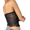 Débardeurs Camis Bralette Tube été Sexy dentelle noire sans bretelles Bandeau élastique sans couture femmes pleine récolte peut haut P230605