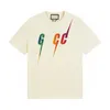 グーチメンズTシャツデザイナーシャツ男性女性Gシャツ男Y2Kレターデイリー衣装シルクカラスネックルーズスリーブTシャツTシャツブラウスオレンジ402