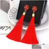 Pendurado Lustre Flor Rosa Tassel Brincos Studs Ouro Mulheres Brincos Moda Jóias Will And Sandy Presente Drop Delivery Dh3Dk