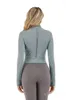 Define Yoga Sport Coat Top Giacca da allenamento da donna Zip intera Esercizio Abbigliamento sportivo Giacche a maniche lunghe sottili Abbigliamento da jogging Stretch