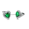 Charm Cubic Zircon Heart Stud örhängen älskar rödgrön lila kristallörringar för kvinnor mode smycken will och sandy dropp de dh8fy