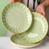 Plates Dinner Set Dishes Household 7/8 Inch Nordic Style Steak Platerice Plate Cutlery Kitchen Vajilla Platos