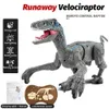 ElectricRC Animals RC Dinosaur Raptor Jurassic Remote Control Trex Velociraptor Toy Electric Walking Dragon Toys For Children Christmas Gifts Kids 230605