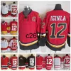 C2604 Vintage 12 Jarome Iginla Hokey Forma Erkekler 2002 Nation Team Siyah Kırmızı Dikişli Gömlek C Yaması M-XXXL