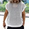 T-shirt da uomo Summer Kitted Top Tee For Man Fashion Hollow Style Girocollo senza maniche Casual da uomo Streetwear O-Collo Tank Pullover