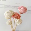 10PCS White Pink Rose Rattan Sticks Fireless Fragranze Reed Diffusore Stick Ornamenti fai da te Home Decor L230523