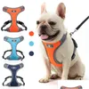 Dog Collars Leashes Pet Harnesses Night Reflective Safety Waistcoat Harness D Ring Vest Dogs Supplies 드롭 배달 가정 Garde Dhotq.