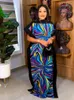 Ethnische Kleidung, bedruckt, afrikanische Maxi-Kleider für Frauen, traditionelle Dashiki-Kaftan-Robe, elegante Dame, Abendparty-Kleider, muslimisches Kirchenkleid