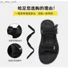 2022 Summer Men Sandals Shoes Magic Glue Open Toe Platform Beach Sandals Rome Footwear Light Black Boys 'Shoes Big Size 36-46 L230518