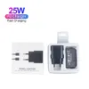 25W Samsung Galaxy S23 S22 S21 S20 Ultra Note 20 Plus 로고 용 Super Fast Charger Power Adapter USB 유형 C PD 벽 충전기
