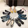 New 2023 womens flat shoes fashion leisure comfortable walking large size pointed shallow elastic knitting face versatile