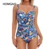 Costumi da bagno HOMGAO Sexy Push Up Costumi da bagno da donna Costumi da bagno arricciati di grandi dimensioni Costumi da bagno vintage Tummy Control Costumi da bagno L4XL 230605