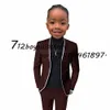 Suits Boys Suit Jacket Pants 2 Pieces Wedding Tuxedo Kids Fashion Blazer Set Slim Fit Custom 2-16 år kläder för barn 230605