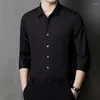 Camisas casuais masculinas LIONJUMP Primavera masculina de negócios versão coreana fina fibra de bambu roupas não de ferro masculino