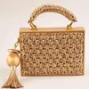 Borse da sera Borse ecologiche Cornice in bambù Nappa Borsa in rattan quadrato intrecciato Trendy Summer For Women 2023 Beach