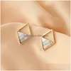Dangle Chandelier Contracted Lozenge Color Contrast Earrings Female Fashion Lady Geometric Hollow Out The Triangle Stud Earring Dr Dhb75