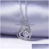 Pendant Necklaces Cubic Zirconia Heart Necklace Sier Gold Chains Diamond Women Fashion Jewelry Will And Sandy Gift Drop Delivery Pend Dhrcb