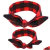 Headbands 2Pcs/Set Soft Cotton Mom Baby Rabbit Ears Headband Bow Headwear Mother Daughter Fashion Accessories For Women Kids Gift Wi Dhai4