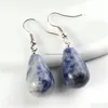 Dangle Lustre Nouvel Été Femmes Bijoux Naturel Reiki Chakra Pierre Boucles D'oreilles Larme Pendentif Goutte D'eau Boucle D'oreille Blanc Violet Crysta Dhqe5