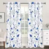 Curtain 2 Pieces Flower Watercolor Curtains For Kitchen Living Room Modern Bedroom Screening Window Drapes
