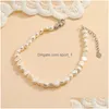 Bedelarmbanden Fresh Water Bracelet Real Freshwater Ctured Natural Barok Pearl Jewelry Bangle Adjustable Drop Delivery Dh1Zs