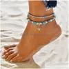 Anklets Tree Of Life Yoga Shell Turtle Elephant Anklet Chain Mtilayer Bracelets Foot Summer Beach Fashion Jewelry Will And Sandy Dro Dhanj