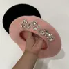 Bérets Quotidien Collocation Streetwear Femmes Casual Strass Peintre Chapeau Cheveux Accessoires