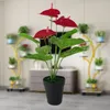 Kwiaty dekoracyjne ładne produkty gospodarstwa domowego naturalny wystrój domu Anthurium solidny plastikowy kwiat sztuczny wielofunkcyjny