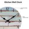 Wall Clocks 10 Inch Wooden Clock Battery Operated Large Numerals Silent No Ticking Kitchen Living Room Farmhouse Decor