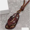 Pendentif Colliers Punk Été Pantoufle Collier En Cuir Chaîne Réglable Pour Femmes Hommes Cadeau Bijoux De Mode Drop Delivery Pendentifs Dhh4L