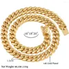 Kedjor Punk Hiphop 13mm Curb Cuban Link Chain Necklace Armband Set For Men Women Classic Chunky Fashion Jewelry Gifts