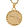 Pendant Necklaces 12 Zodiac Sign Necklace Gold Chain Copper Libra Crystal Coin Pendants Charm Star Choker Astrology For Women Fashio Dhwpx