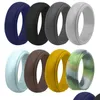 Band Rings Soft Sile Ring Camouflage Color Gym Sport Fashion Jewelry Will And Sandy Gift Drop Delivery Dhxiu