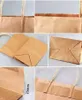 Confezioni regalo Sacchetti regalo in carta kraft con manici 10/20/25/30/50 / 100PCS Shopping Carry Craft Borsa bianca marrone Borsa fai da te Forniture festive per feste 230605