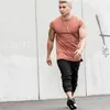 Batwing Sleeve Tshirt Men Workout GYM Fitness T Shirts Moto Biker Tops Hip Hop Streetwear Men