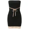 Casual Dresses Womens Tight Sexy Sleeveless Mini Dress Ruched Strapless Short Pencil Ladies Sequined