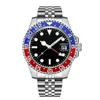 その他の時計新しいメンズブラックブルーGMTウォッチセラミックベゼル腕時計ムーブメントオートマチックバットマンダイビング防水メンズウォッチ紳士ウォッチDHGAT J230606