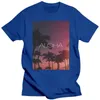 Herr t-skjortor aloha natt palms t-shirt sommar chill semester tee skater indie los angeles