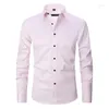 Hommes chemises décontractées marque 2023 hommes chemise 17 couleurs solide blanc robe à manches longues Slim Fit affaires Camisa Masculina mâle hawaïen