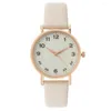 Wristwatches Fashion Ladies Brand Watches Simple Round Digital Hand Women Quartz Watch Casual Leather Strap Clock Gift