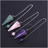 Pendants Yoga Healing Spiritual Home Window Wall Hanging Pendant Decor Tree Of Life Hang Chakra Stone Prism Natural Crystal Charm Or Dhxc6