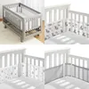 Bed Rails Baby Mesh Crib Bumper 2PcsSet Liner Breathable Summer Infant Bedding Bumpers born Cot Around Protector p230606