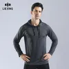 Gym Clothing Men's Top Hooded Sweater Cover High-elastic Quick-drying Fitness Clothes Running Training Long Sleeve Sportswear