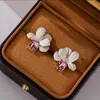 Luxury Flower Ear studs Women's Fashion Enamel Color French Earring Summer New Sweet Temperament Earrings E3890