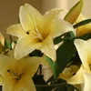 Dekorativa blommor 1 gren Konstgjord blomma Non-Welled Simulation 2 Heads Spring Lily Wedding Decoration