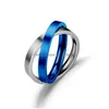 Pierścienie zespołowe powodzenia podwójny pierścień kontrastowy kolor para kobiet mężczyzn mody biżuterii upuszczenie dostawy dhgjd