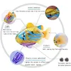 Novelty Toys Mini Electronic Fish Baby Summer Bath Toy Pet Cat Swimming Robot Fishes with LED Light Water Swim Pool Bathtub Game Christmas Birthday Gifts