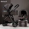 Ny 3 i 1 High Landscape Reclining Carriage Foldbar barnvagn Baby BassInet Puchair Newborn1 {Kategori}