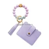 Braccialetti di fascino Borsa di carta di cuoio Nappa Sile Bead Polsino Polsino Portafoglio Portachiavi Per le donne Gioielli di consegna di goccia di moda Dhbri